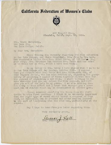 Correspondence Toll to Barneberg Sept. 18, 1924
