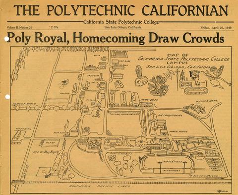 Map of California State Polytechnic College campus, 1940 [newspaper detail]