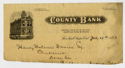County Bank Stationery