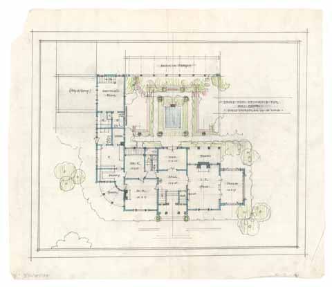 Study for residence for Mrs. Glide, first-story plan