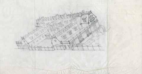 [Axon drawing of Beach House (Ocean House) Alterations for Marion Davies, Santa Monica], circa 1929