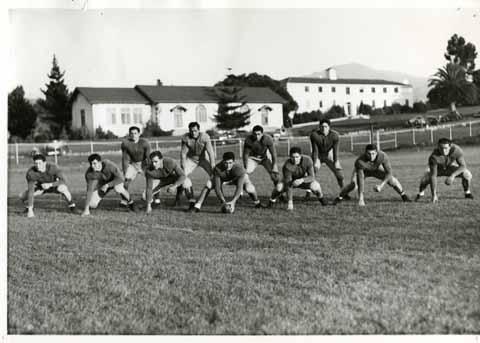 Early Photo of Cal Poly Football Team Practice