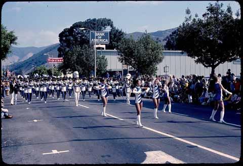 [Homecoming parade: marching band, 1975]