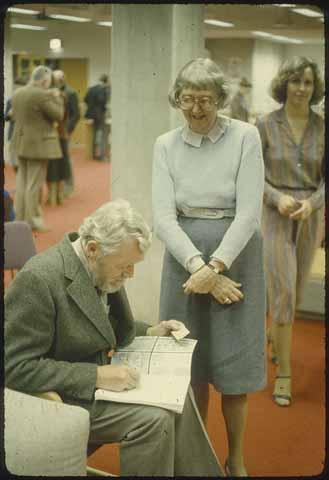 Adrian Wilson visits Kennedy Library, 1982