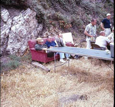 [Staff members lounging on a couch in Montana de Oro]