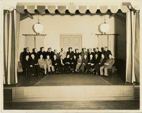Group photograph, San Luis Obispo notables, at Monday Club, c. 1940s