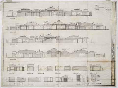 Exterior elevations for James and Madge Abernathy Residence, 1962