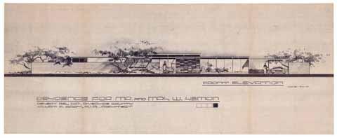 Residence for Mr. and Mrs. William Sieman, front elevation, Palm Springs