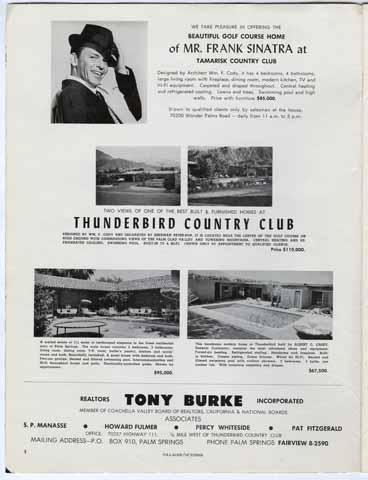 Thunderbird Country Club advertisement, The Villager: Palm Springs Magazine, 1957