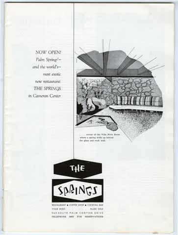 The Springs [advertisement cover], January 1957 - CONFIRM LOCATION BEFORE UPLOADING