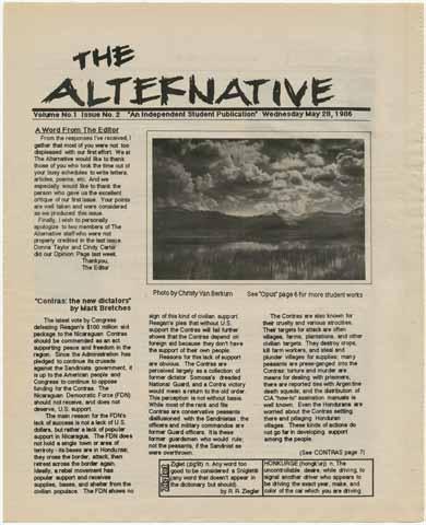The Alternative, volume 1, issue 2, May 28, 1986