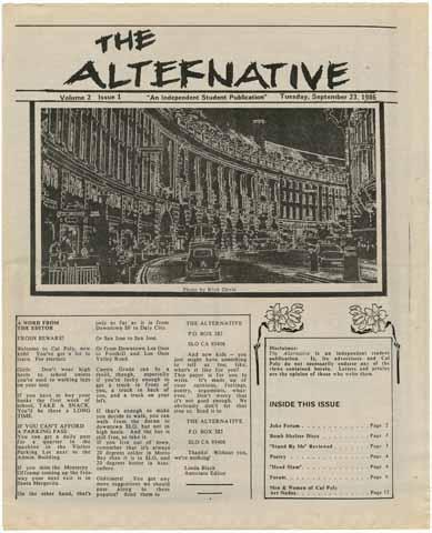 The Alternative, volume 2, issue 1, September 23, 1986