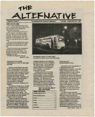 The Alternative, volume 2, issue 2, September 30, 1986