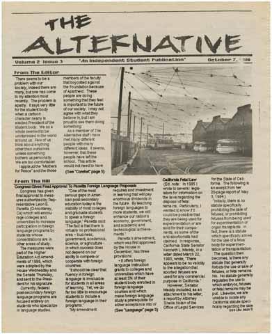 The Alternative, volume 2, issue 3, October 7, 1986