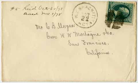 Letter from Eliza Morgan to Charles Morgan, October 20, 1878