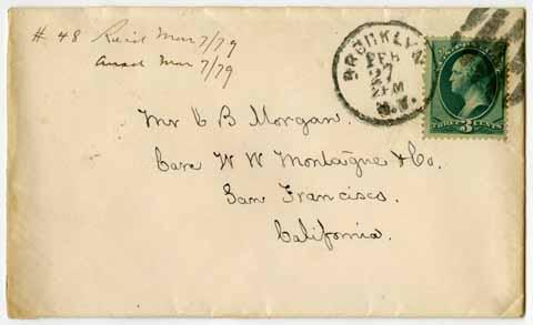 Letter from Eliza Morgan to Charles Morgan, February 1879