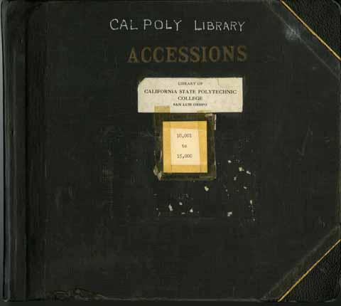 Cal Poly Library Accessions: 10,001 to 15,000 [front cover]