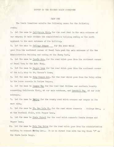 Report of the Student Roads Committee, April 1942