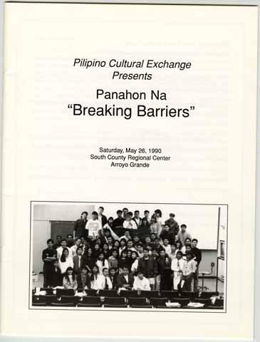 Pilipino Cultural Exchange Presents: Panahon Ná, "Breaking Barriers" [title page]