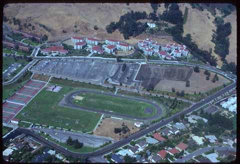 Aerial of dorms and track