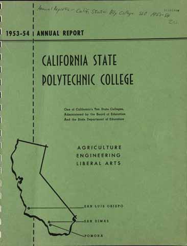 California State Polytechnic College Annual Report, 1953-54
