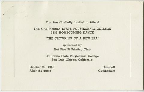 1956 Homecoming Dance [invitation]
