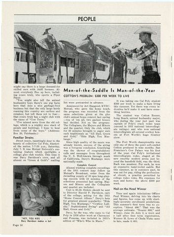 Article titled 'Man-of-the-Saddle Is Man-of-the-Year,' 1951