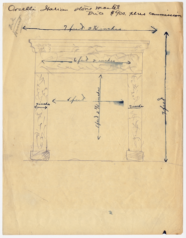 Drawing and Description of Mantel, Undated