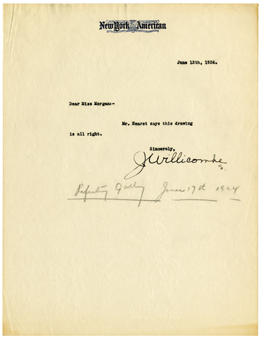 Letter from Joseph Willicombe to Julia Morgan, June 12, 1924
