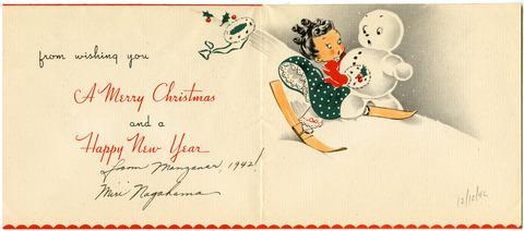 A Christmas Card from Miriko Nagahama to Betty Salzman, December 12, 1942 [inside of card]