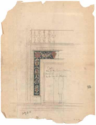 Study for main entrance doorway, residence of Mr. and Mrs. Selden R. Williams
