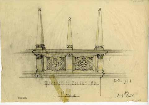 1" Scale Drawing of Parapet to Belfry
