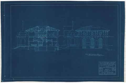 YWCA Building, Panama-Pacific International Exposition, east elevation and section, 1914