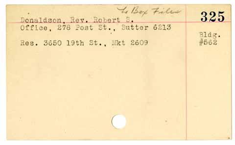Julia Morgan Office Records - Card Files and Lists