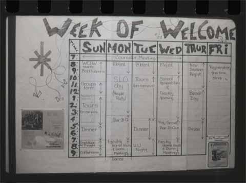 Week of Welcome Schedule