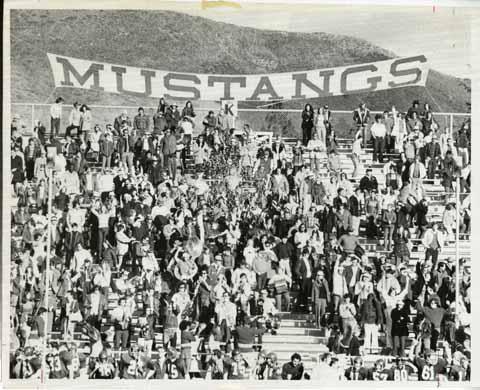 Students in Mustang Stadium