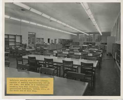 Dexter Library Reference Room, circa 1950