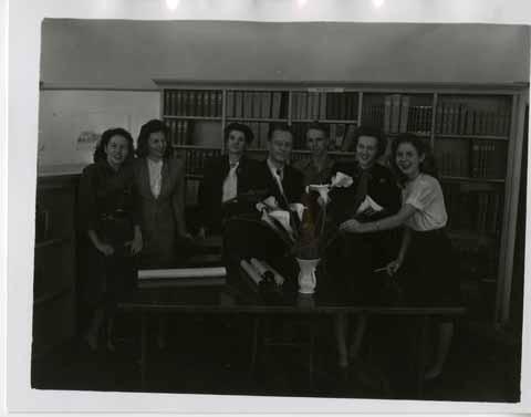 Dexter Library Staff, circa 1950 - restricted