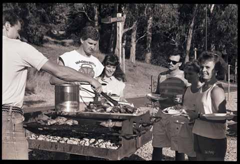 [Barbecue social for campus housing residents], 1987