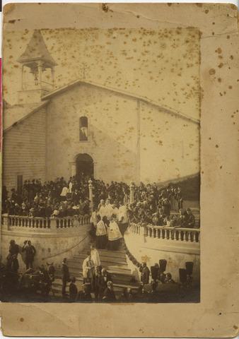 [Mission San Luis Obispo during Father Roussel's Funeral]