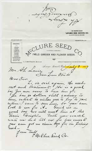 Business Correspondence, circa 1895