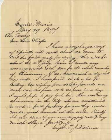 Business Correspondence, circa 1895