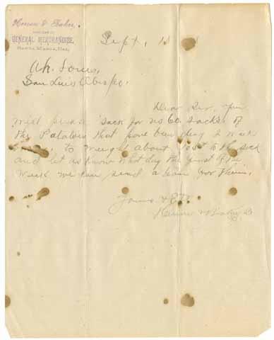 Letter from Herron and Baker Company to Ah Louis