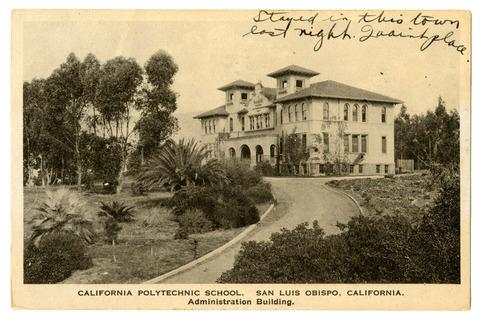 Postcard of Cal Poly Administration Building