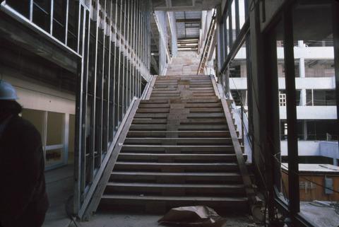 [Interior Construction of staircase in Kennedy Library]