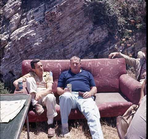 [Staff members on a couch in Montana de Oro]