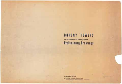 Doheny Towers, preliminary drawings [cover sheet]