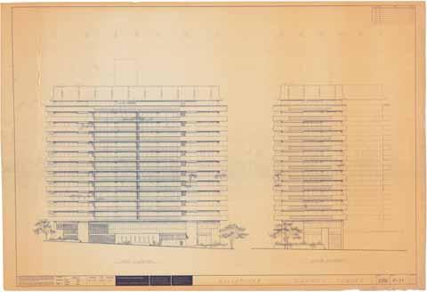 Doheny Towers, west and south elevations, drawing no. P-11