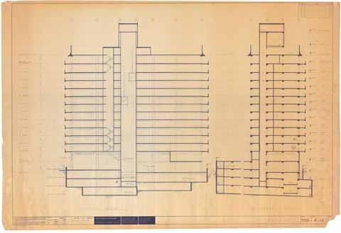 Doheny Towers, sections, drawing no. P-13