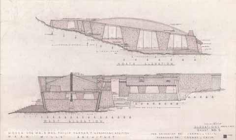 Farrar Copper Spine House, elevations (north and west), sheet no. 5